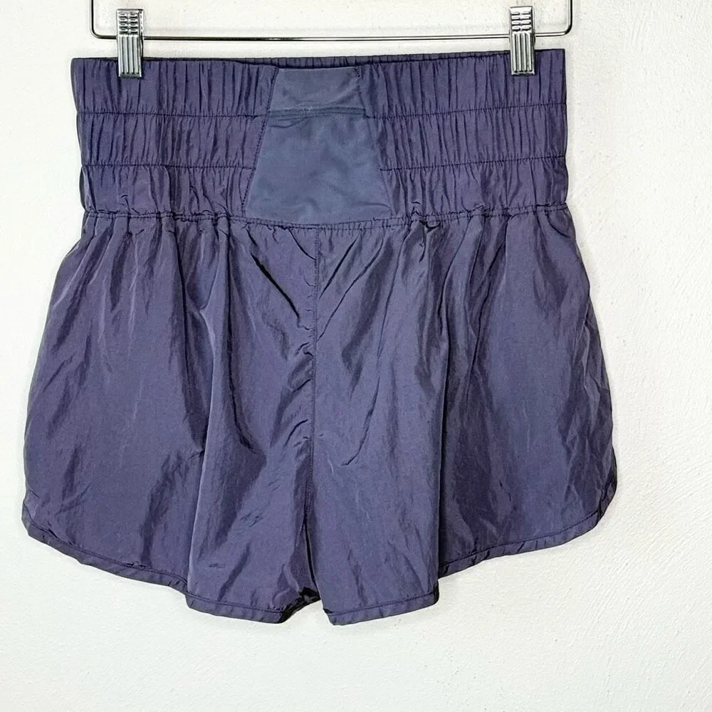 Free People Movement The Way Home High Waisted Metallic Purple Shorts - Women’s - Picture 2 of 9
